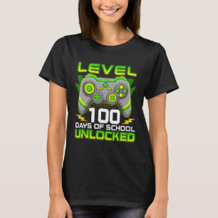 Level 100 Days of School Unlock Gamer Video Game T-Shirt