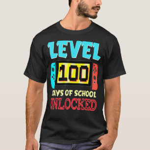 Level 100 Days of School Unlock Gamer Video Game T-Shirt