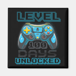 Level 100 Days of School Unlock Video Game Boys Magnet
