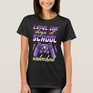 Level 100 Days of School Unlock Video Games Art T-Shirt