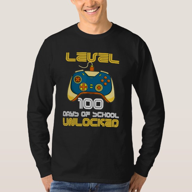 Level 100 Days Of School Unlocked 100th Day Of Sch T-Shirt (Vorderseite)