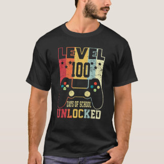 Level 100 Days Of School Unlocked 100th Day Studen T-Shirt