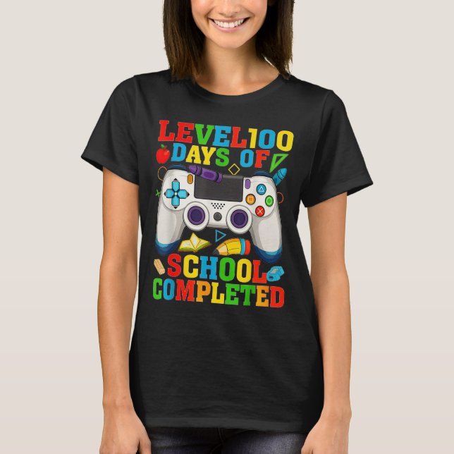 Level 100 Days Of School Unlocked Boys 100th Day O T-Shirt (Vorderseite)