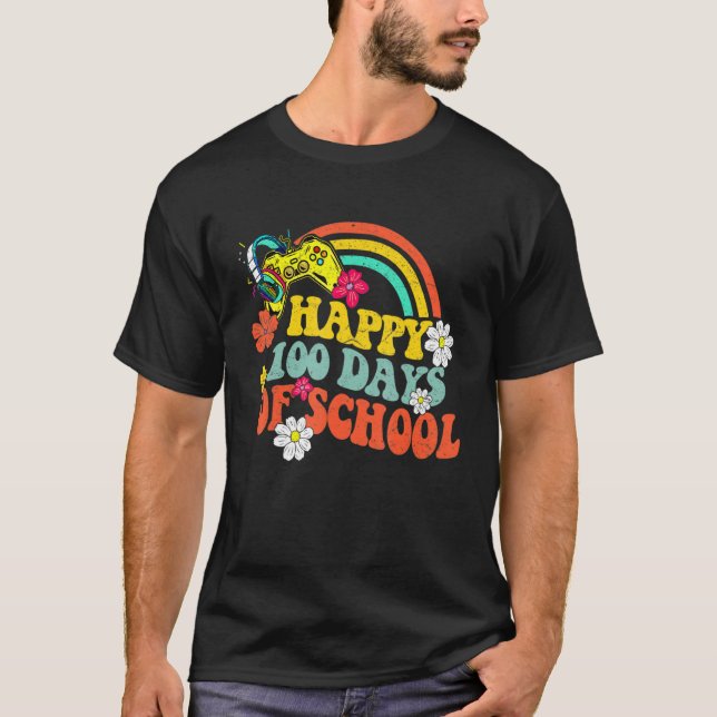 Level 100 Days Of School Unlocked Game Gamer 100th T-Shirt (Vorderseite)
