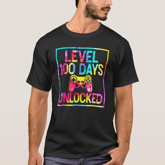 Level 100 Days Of School Unlocked Gamer 100th Day  T-Shirt (Vorderseite)