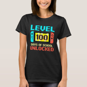Level 100 Days Of School Unlocked Gamer Video Game T-Shirt