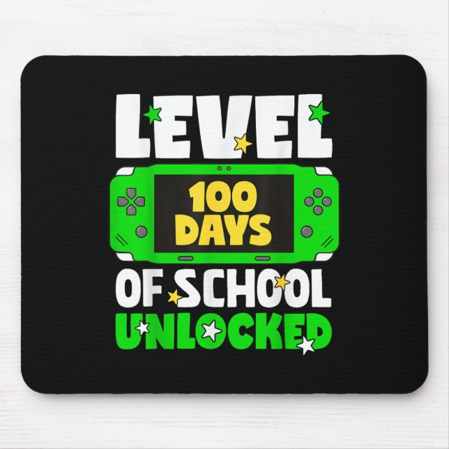Level 100 Days of School Unlocks Gaming Boys 100t Mousepad (Vorne)
