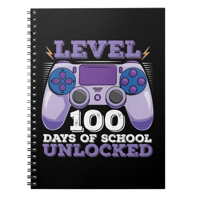 Level 100 Days of School Unlocks Gaming Notizblock (Vorderseite)