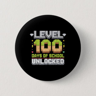 Level 100 Days of School Unlocks Gaming Pixel 100 Button