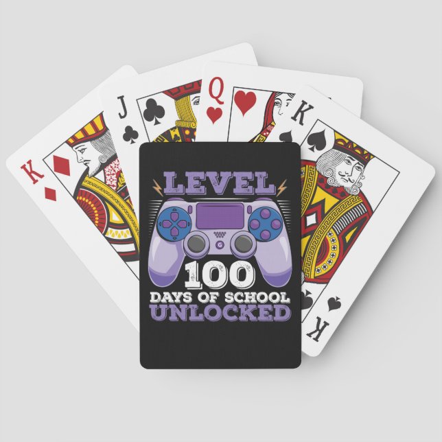 Level 100 Days of School Unlocks Gaming Spielkarten (Rückseite)