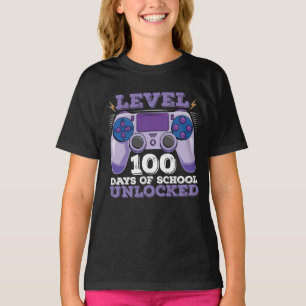 Level 100 Days of School Unlocks Gaming T-Shirt