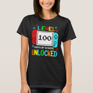 Level 100 Days of School Unlocks Gaming Video Gam T-Shirt