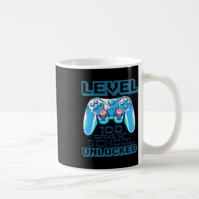 Level 100 Days of School Unlocks Jungs Mädchen Kin Kaffeetasse (Rechts)