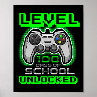 Level 100 Days of School Unlocks Jungs Mädchen Kin Poster