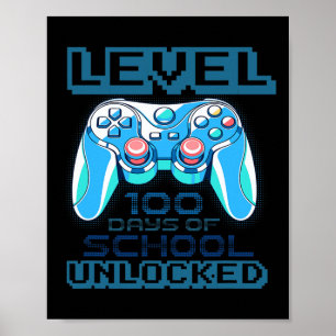 Level 100 Days of School Unlocks Jungs Mädchen Kin Poster