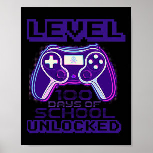 Level 100 Days of School Unlocks Jungs Mädchen Kin Poster