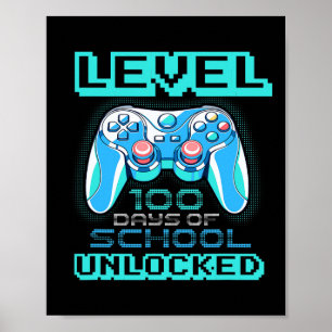 Level 100 Days of School Unlocks Jungs Mädchen Kin Poster