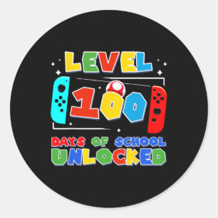Level 100 Days of School Unlocks Jungs Mädchen Kin Runder Aufkleber