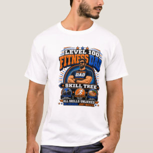 Level 100 Fitness Dad Shirt – Skill Tree Gym Papa