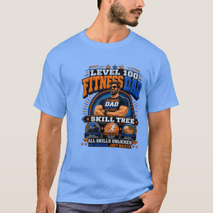 Level 100 Fitness Dad Shirt – Skill Tree Gym Papa