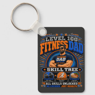 Level 100 Fitness Dad Shirt – Skill Tree Gym Papa Schlüsselanhänger