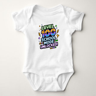 Level 100 Schulmodus freigeschaltet 100. Schultag Baby Strampler