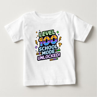 Level 100 Schulmodus freigeschaltet 100. Schultag Baby T-shirt