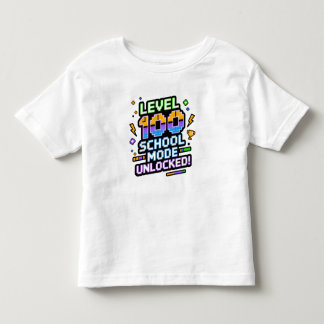 Level 100 Schulmodus freigeschaltet 100. Schultag Kleinkind T-shirt