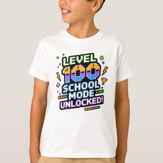 Level 100 Schulmodus freigeschaltet 100. Schultag T-Shirt