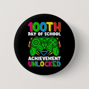 Level 100 Schultag freigeschalteter Gamer 100. Sch Button