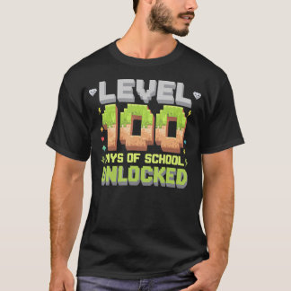 Level 100 Schultage freigeschaltet Gaming Pixel 10 T-Shirt