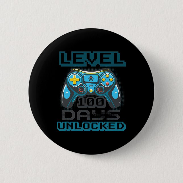 Level 100 Tage der Schule freigeschaltet Videospie Button (Vorderseite)