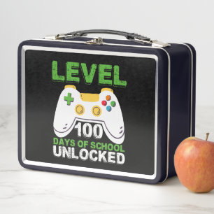 Level 100 Tage der Schule freigeschalteter Gamer V Metall Brotdose