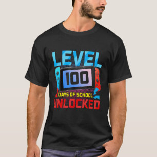 Level 100 Tage der Schule freigeschalteter Gamer V T-Shirt