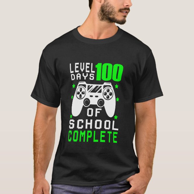 Level 100th Day Unlocked Gamepad Happy 100 Days of T-Shirt (Vorderseite)