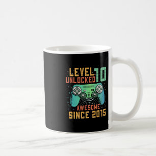 Level 10 freigeschaltet 10. Geburtstag 10 Jahre al Kaffeetasse