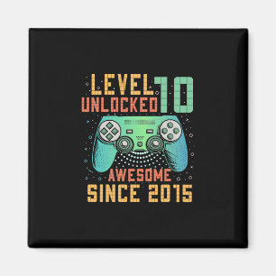 Level 10 freigeschaltet 10. Geburtstag 10-jähriger Magnet