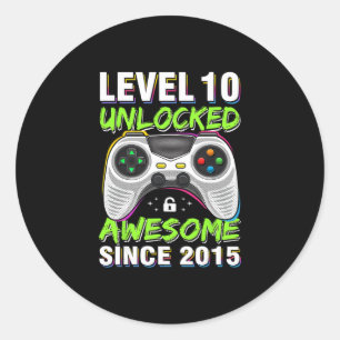 Level 10 freigeschaltet Awesome seit dem 10. Gebur Runder Aufkleber