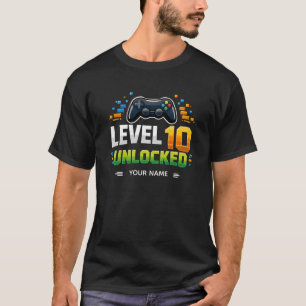 LEVEL 10 FREIGESCHALTET Gamer-Motivationsdesign T-Shirt