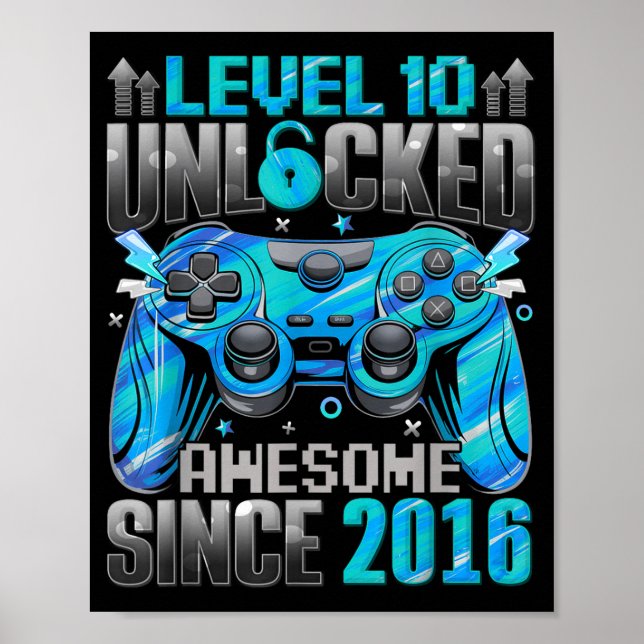 Level 10 freigeschaltet Großartig Seit 2016 10. Ge Poster (Vorne)