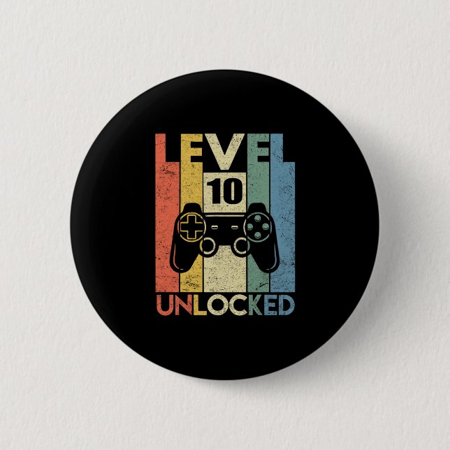 Level 10 freigeschaltet Lustiges Videospieler 10.  Button (Vorderseite)
