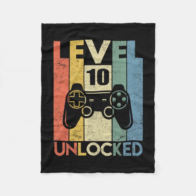 Level 10 freigeschaltet Lustiges Videospieler 10.  Fleecedecke (Vorderseite)