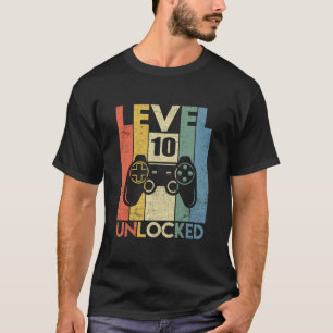Level 10 freigeschaltet Lustiges Videospieler 10.  T-Shirt