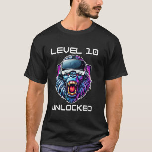 Level 10 Freigeschaltet Lustiges Videospieler 10. T-Shirt