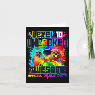 Level 10 freigeschaltet Tolles Gaming-Geburtstagsj Karte
