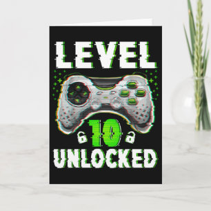 Level 10 freigeschaltet Videospiel 10 Jahre alter  Karte