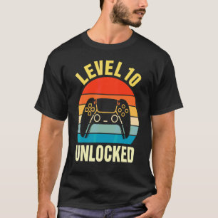Level 10 freigeschaltet Videospieler 10. Geburts T-Shirt