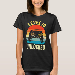 Level 10 freigeschaltet   Videospieler 10. Geburts T-Shirt