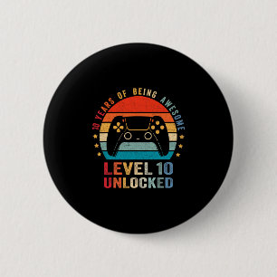 Level 10 freigeschaltetes Shirt Lustiger Videospie Button