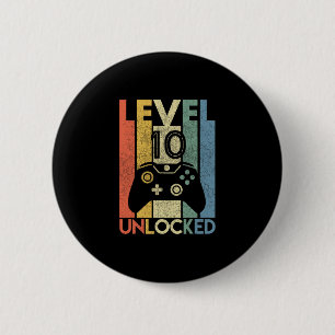 Level 10 freigeschaltetes Shirt Lustiger Videospie Button
